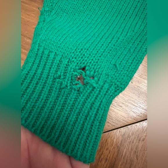 Vintage RARE Disney Green/Blue Colorblock Mickey Minnie Acrylic Sweater - Picture 5 of 9